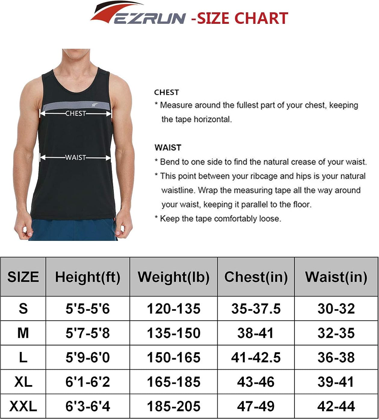 EZRUN Men's Tank Tops Quick Dry Athletic Training Workout Shirts for Gym Fitness Bodybuilding Running Jogging: Clothing