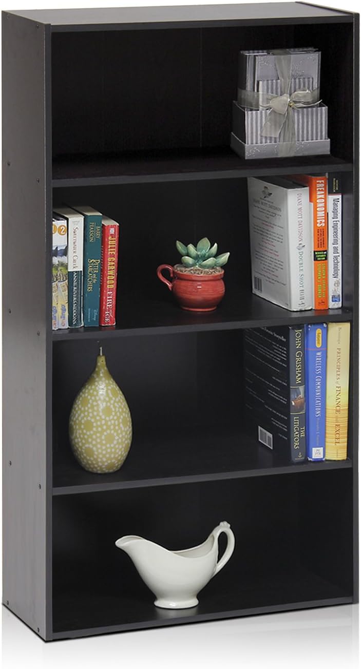 Furinno Pasir 4 Tier Open Shelf, Espresso: Furniture & Decor