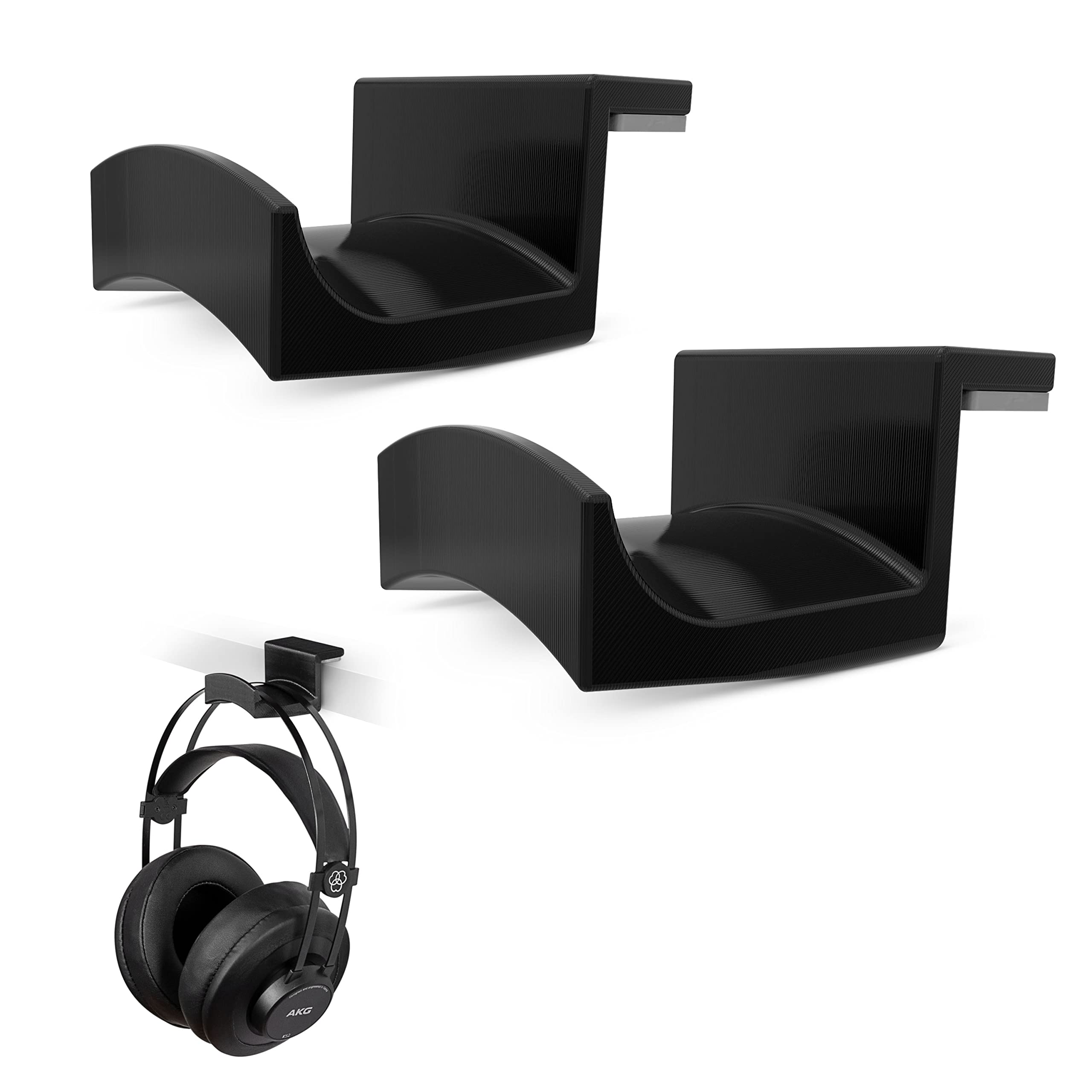 Brainwavz Roost Desktop Headphone Hanger, Universal Stand Suitable for Sennheiser, Sony, Bose, Beats, AKG, Audio-Technica, Gaming Controllers, Other Gaming & Headphone Accessories (Large 2 Pack)