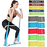 Professional 5 Pcs Long Resistance Bands and 5 Pcs Loop Bands. Latex-Free, Work Out Bands, Stretch Bands for Working Out Wome