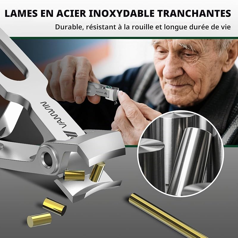 Coupe-Ongles pour Ongles Épais – Kit Professionnel 5-en-1 avec Coupe-Ongles Large Ouverture 37 mm, Coupe-Ongles Inclinés, Manches Longs, Acier Inoxydable, pour Adultes et Seniors — photo 6 sur 7