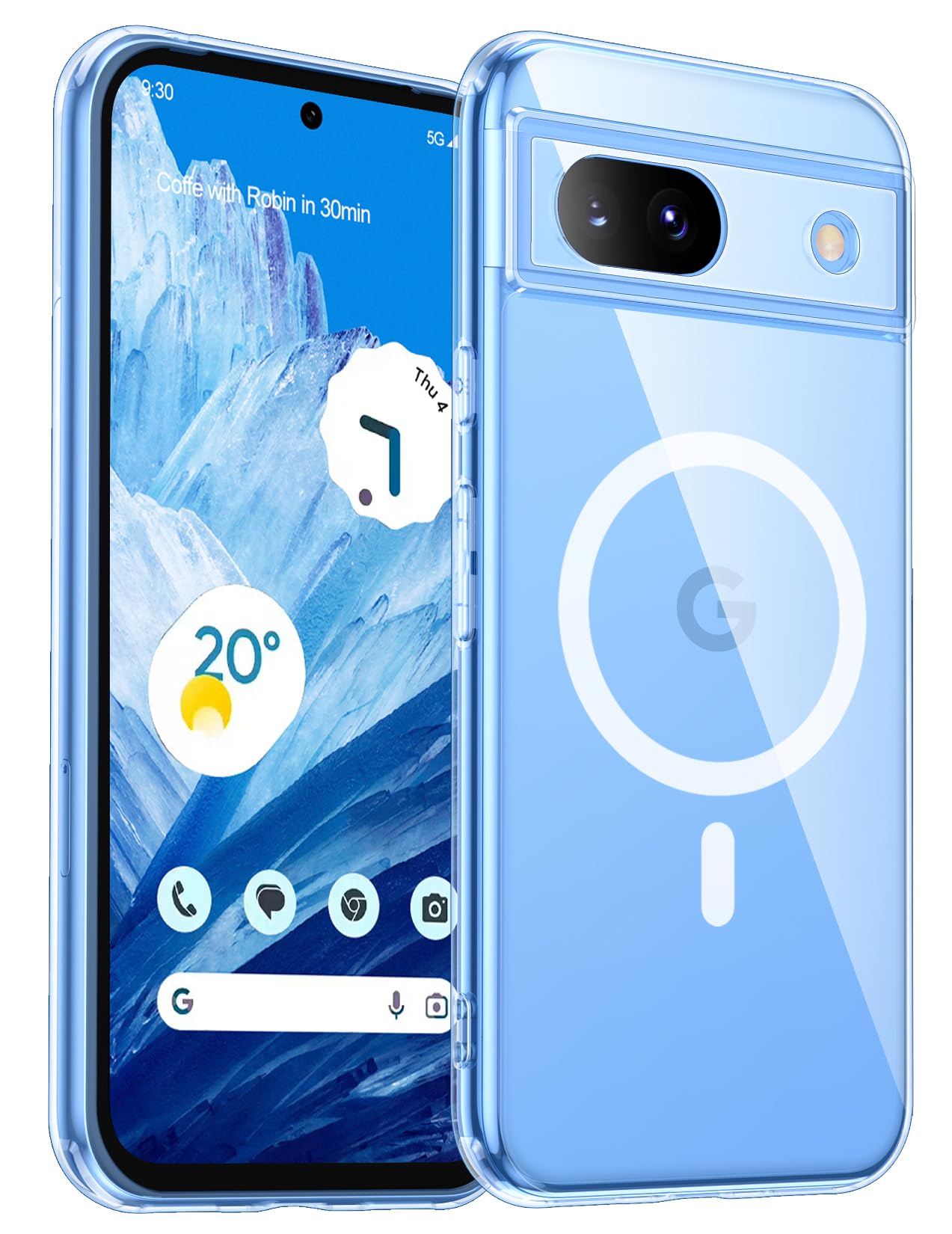 teloxy Magnetic for Google Pixel 8A Case, [Military Drop Protection] [Anti-Fingerprint] Slim Clear Durable Phone Case,Clear