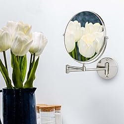 OVENTE 9" Wall Mounted Makeup Mirror with 1X/10X