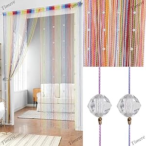 Timere Crystal Beaded Curtain Tassel Curtain - Partition Door Curtain Beaded String Curtain Door Screen Panel Home Decor Divider Crystal Tassel Screen 90x200cm