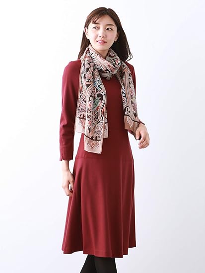 Amazon アマカ Amaca レディース ワンピース 圧縮ジャージー ボルドー M ワンピース チュニック 通販