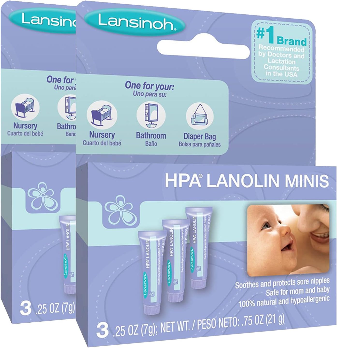 Lansinoh Breastfeeding Salve JsrhJO - HPA Lanolin, 2 Pack (0.25 Ounce, 3 Count)