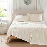 Comfort Spaces Coolmax Moisture Wicking Cooling Sheet Set, King 4 Piece | Wrinkle Free, Deep Pocket Fits Up to 16" Mattress, Soft Summer Bed Sheets for Warm Weather and Night Sweats, Cream