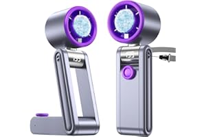 Portable Foldable Fan with Ice Cooling,Handheld Fan 199 Speed Adjustable,5500mAh Rechargeable Personal Fan with Digital Displ