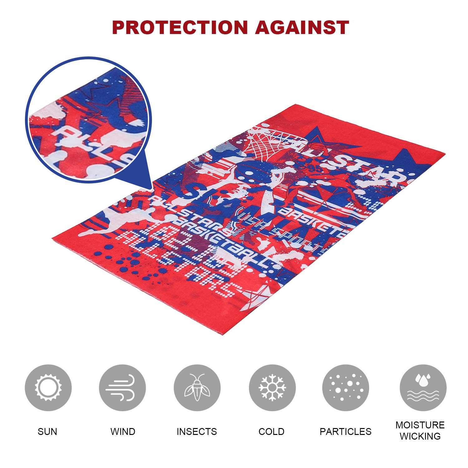 iOutdoor Products 5pcs cappelleria multifunzionale sudore-assorbente sciarpa fascia senza cuciture traspirante elastico in esecuzione protezione UV Bandana per uomo e donna