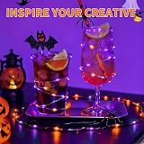 Jsdoin Halloween Fairy Lights 2 Pack 50 LEDs Copper Wire Orange Purple 5M view 6