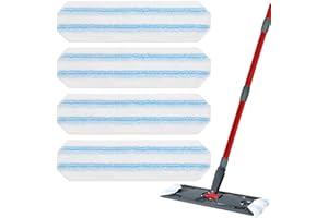 YUUNAIE Mop Replacement Pads for Ocedar H2prO Flat Mop, 4 Pack Mop Refills for O-Cedar H2pro Flat Mop, Machine Washable Reusable Microfiber Mop Heads Replacements for Ocedar H2 Pro Mop