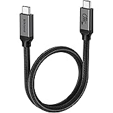 Silkland USB4 for Thunderbolt 4 Cable 1.6FT, 40Gbps Data Transfer, 240W, 8K@60Hz, Short Thunderbolt Cable 0.5M, USB C Data Ca