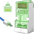 Solsop 100-PACK Cat 6 Pass Through RJ45 Connectors STP Shielded Cat6 Ethernet Connector Ends