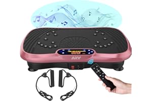 AXV Vibration Plate Fitness Platform Exercise Machine Vibrating Lymphatic Drainage Shaking Full Body Shaker Workout Vibrate Stand Shake Board Sport Gym for Weight Loss Fat Burner for Women Men
