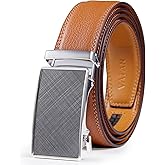 VATAN Men's Belt Leather Ratchet Belt for Men Dress Casual Every Day with Adjustable Buckle, Trim to Fit