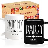 Personalized New Daddy & Mommy Mugs Set - First Time Parents Gift, Baby Reveal Keepsake, Pregnancy Announcement Cup for Expecting Parents (2026) -52