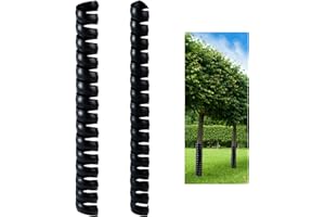 Ecmln 2 PCS Tree Trunk Protector,2 Size Plastic Spiral Tree Guard,Tree Wrap Tree Bark Protector Tube for Saplings Plants Seedlings Deer Rabbit Cats Rodents (Black1)
