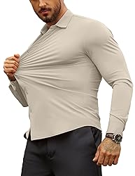 COOFANDY Men's Muscle Fit Dress Shirts Wrinkle-Free