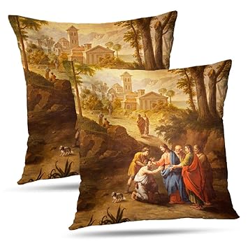 Amazon Com Fuatto Jesus Pillowcase Monicl Throw Pillow Covers