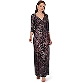 Adrianna Papell Womens Beaded Long Dress