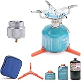 WADEO Portable Camping Stove Burner, Mini Backpacking Hiking Stove Burner Ultralight and Compact Camping Stove with 1LB Tank 