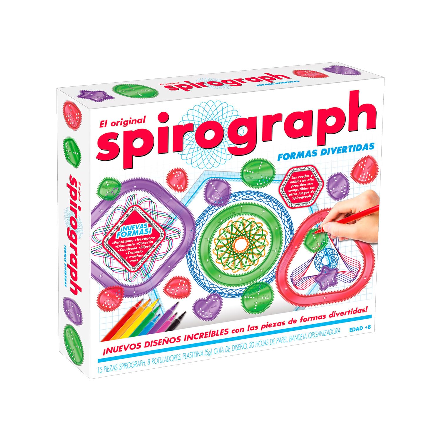 Party town - Spirograph Fun Shapes | kids arts and crafts | kids art set | spirograph junior | girls and boys toys age 8 | toys for kids | spirograph set for kids age 8
