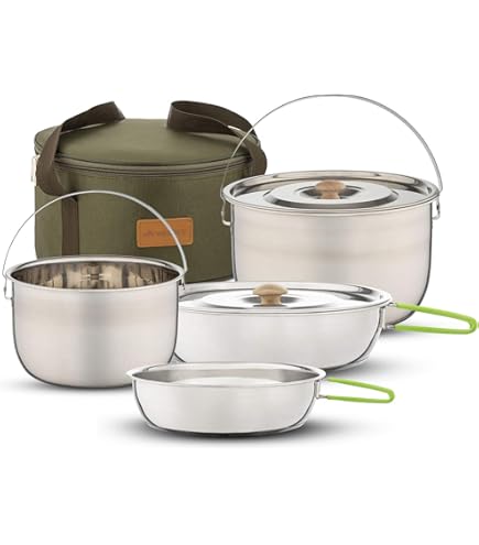 Batterie De Cuisine Portable En Titane Pour Campin... – Grandado