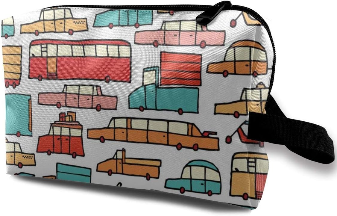 Huazhuangbaobao Cartoon Cars Portable Travel Cosmetic Bags Makeup Organizer Bags Large Capacity Toiletry Organizer Cases Travel Pouch Purse