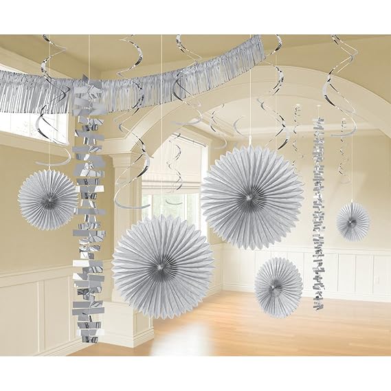 Amscan International 241700–18–55 Silber Raum Deko-Set