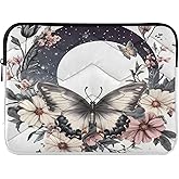 Qumton Retro Butterfly Flower (2) Laptop Sleeve 15.6 inch, Protective Laptop Case Briefcase Notebook Cover Carrying Computer Bag for Travel Work