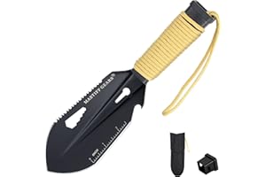 MASTIFF GEARS Ultralight Backpacking Trowel Stainless Steel Shovel - Small Potty Multitool with Longer Ergonomic Handle, Rust