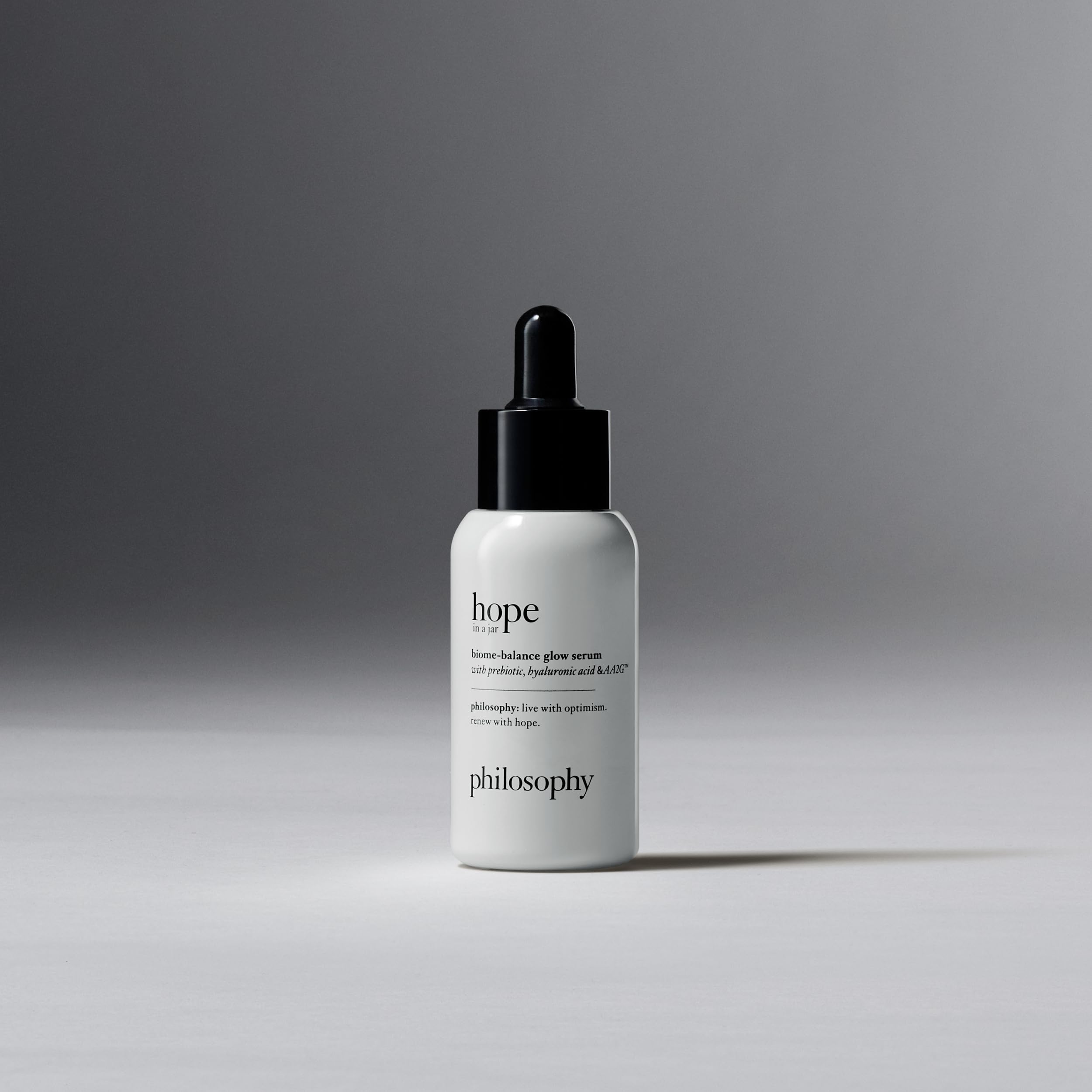 philosophy hope in a jar biome-balance glow facial serum - with enhanced hyaluronic acid, prebiotic & AA2G - helps restore natural balance & provides instant, supercharged hydration - 1 fl oz