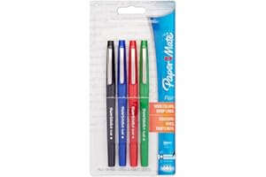 Paper Mate® Flair® Porous-Point Pens, Medium Point, 1.0 mm, Assorted Ink Colors, Pack Of 4 Pens