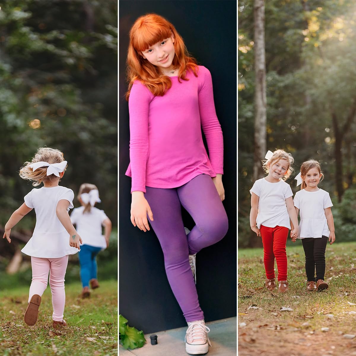 *All variations included* Girls 100% Cotton Leggings – Soft Breathable Baby Rib Pants for School Uniform, Sensory-Friendly Wear, Sensitive Skin Comfort, Everyday Play & Layering Basics (Lavender, 3 Years)