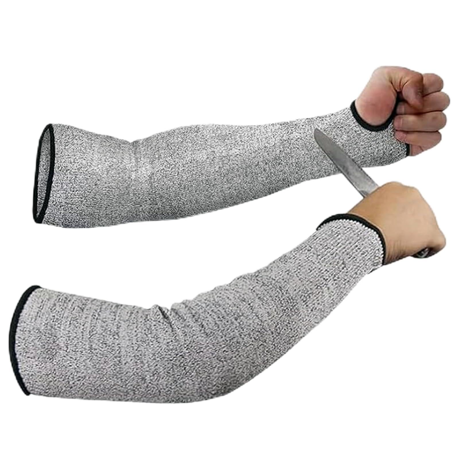 IXIGER Cut Resistant Sleeves - 45cm Arm Protection Sleeves Level 5 Protection, Resistant Anti Abrasion Safety Arm Guard for Garden Kitchen Yark Work 1 Pair (Gray)