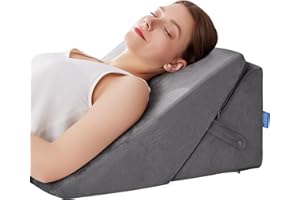 BDEUS Bed Wedge Pillow for Sleeping, Memory Foam Adjustable 9&12 Inch Incline,Wedge Pillow for Back Support and Leg Elevation-Helps with Acid Reflux,Gerd, Heartburn,Snoring,Back Pain, Reading