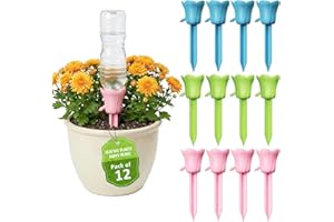 MYMULIKE 12 PCS Self Watering Spikes, Plant Automatic Watering Devices for Vacation, Drip Irrigation Plant Watering System wi