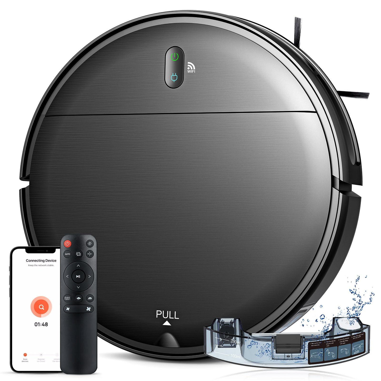Photo 1 of Robot Vacuum and Mop Combo, 2 in 1 Robotic Vacuum Cleaner with Schedule, App/Alexa/Voice Control, Slim 2.87", Self-Charging, Strong Suction & Long Runtime, Ideal for Hard Floor, Pet Hair, Carpet