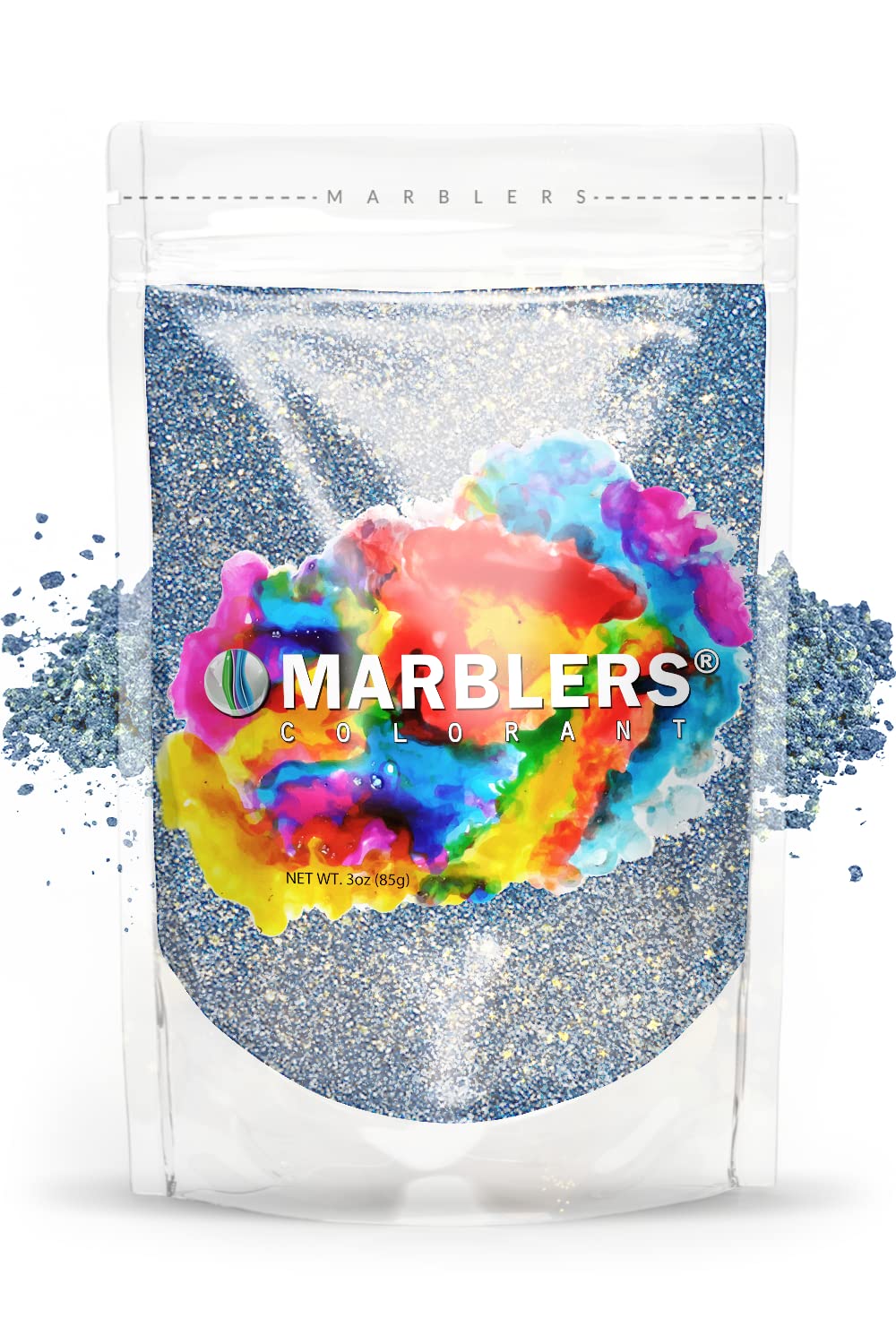 MARBLERS Blue Mica Powder [Magic Lake Pearl] 3oz (85g) | Cosmetic Grade | Epoxy Resin Pigment | Dye | Non-Toxic, Vegan, Cruelty-Free | Lip Gloss, Nails, Body Butter | Bath Bomb, Candle & Soap Making