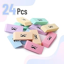 Mr. Pen- Erasers, 24 Pack, Pastel Colors Pencil