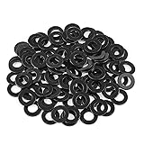 HELIFOUNER 100 Pieces M8 Flat Washers, Black Zinc