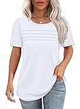 White T Shirts for Women Short Sleeve Top Dressy
