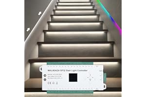 MALIIGAZA Motion Sensor LED Stair Controller, 32 Channel PIR Motion Sensor Dynamic Staircase Running Flow Light Automatic Stair Lighting Controller for Stairway Step Light Indoor (Not Including Strip)