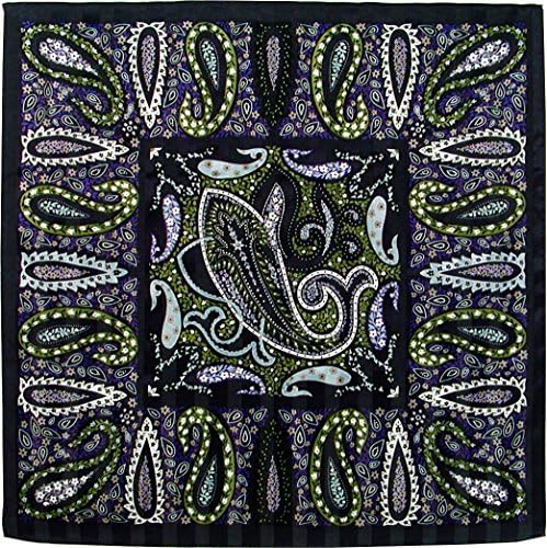 hurosiki Paisley Black Scarf 58 cm 60% Cotton Silk 40 