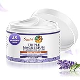 OLACLUK Magnesium Lotion for Sleep, Topical Triple Magnesium Cream for Legs, Feet, and Body Clam, Nighttime Lavender Lotion for Sleep - Christmas Gifts for Kids & Adults (4 oz, Lavender)