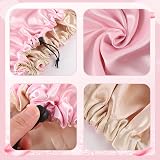 Yafe Adjustable Bonnet 36cm 2-Pack Satin Sleep Cap Black Pink Hair Care view 4
