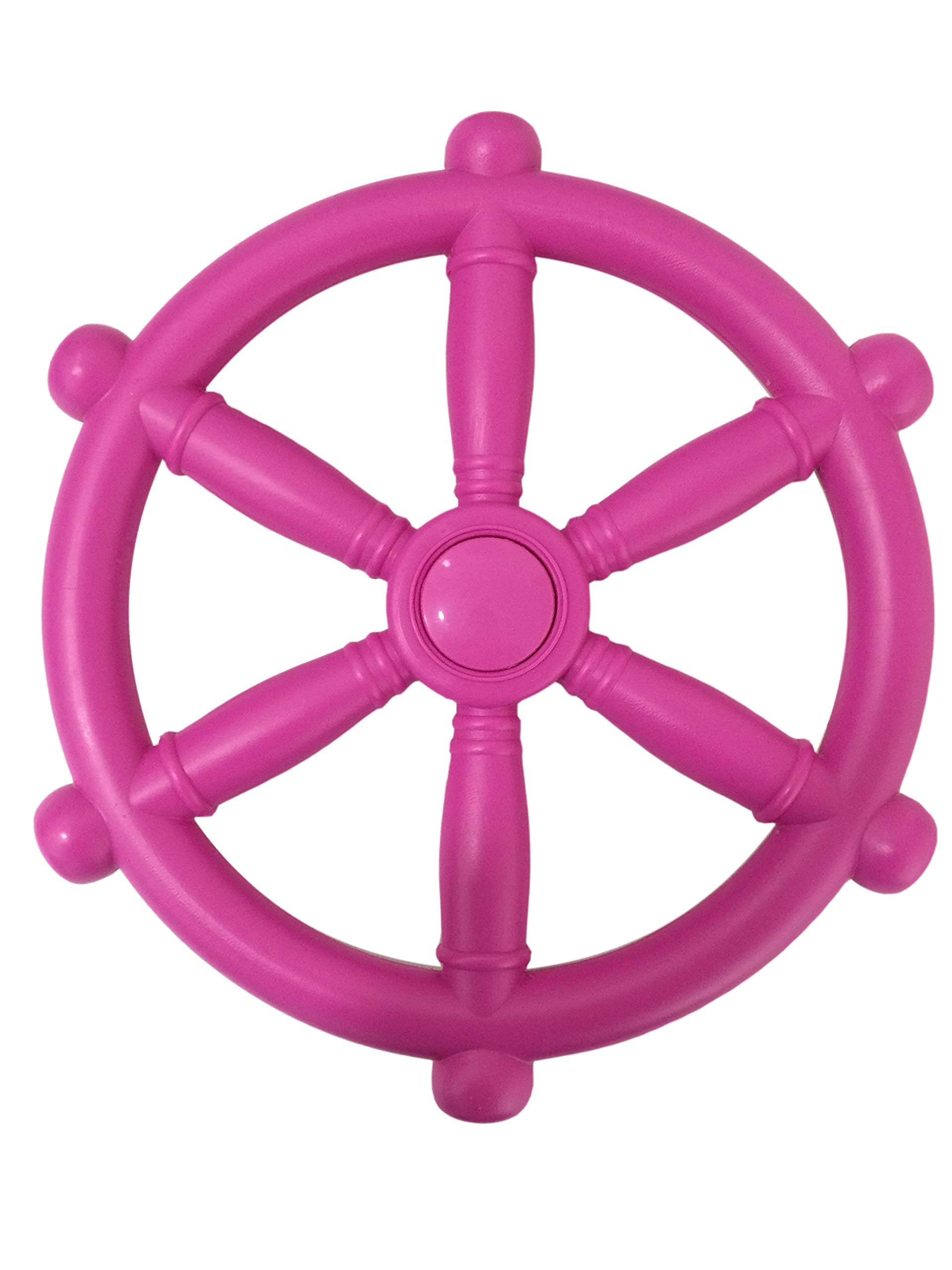 HIKS® Pink Pirate Ship Steering Wheel 30cm, Ideal For Kids Childrens Climbing Frame, Tree House & Play House (Pink)