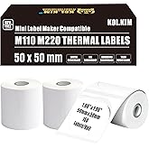 M220 M110 Thermal Labels for Phomemo Printer Paper Print Master M100 M220 M110 Labels for CLABEL 221B Label Maker Tape Refill 1.96" x 1.96" 50x50mm Round White 3 Rolls