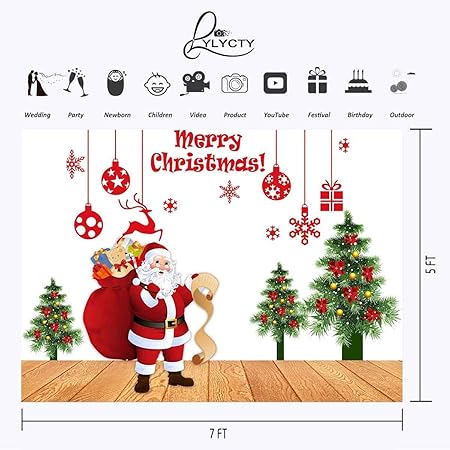 Youtube Sfondi Natalizi.Adacrazy 7x5ft Fondale Natalizio Babbo Natale Presenta Alberi Di Natale Bambini Fotografia Di Bambini Sfondo Youtube Gioco Photo Studio Puntelli Lyge475 Amazon It Elettronica