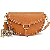 S-ZONE Crossbody Bags for Women Top Grain Leather Shoulder Bag Small Cross Body Purse with Adjustable Wide Strap